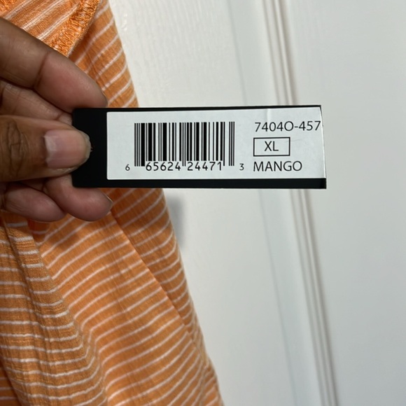 Tribal Jeans women’s top mango and white striped - Size XL NWT - Picture 5 of 7